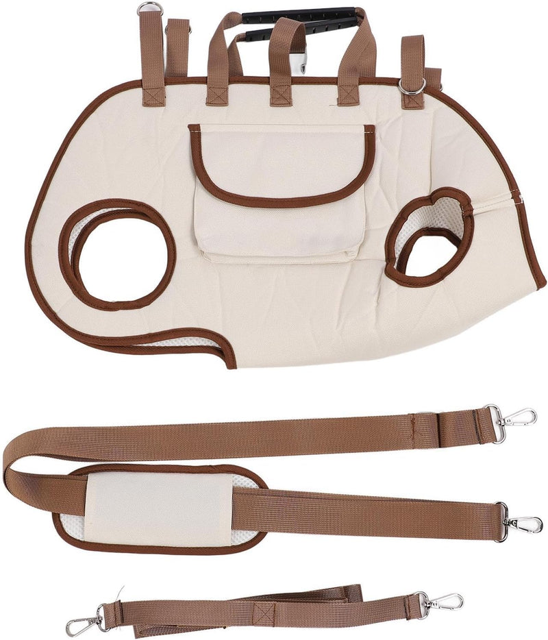 Dog Lift Harness, Adjustable Carrier Sling for Small and Medium Cats, Portable Pet Sling Carrier for Outdoor, Dog Assistance Strap for Senior, Joint Injuries, Brown S S(4.4-8.81 lbs) - PawsPlanet Australia