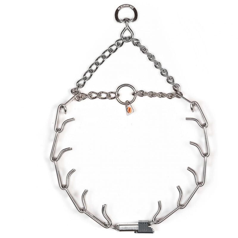Herm Sprenger Dog Training Prong Collar with Quick Release Cliclock Buckle and Swivel Ring | Adjustable Length Stainless Steel Collar Made in Germany for Large Dogs up to 20" Neck (3.2mm Prongs) 25in (up to 20" neck) x 3.2mm Links - PawsPlanet Australia