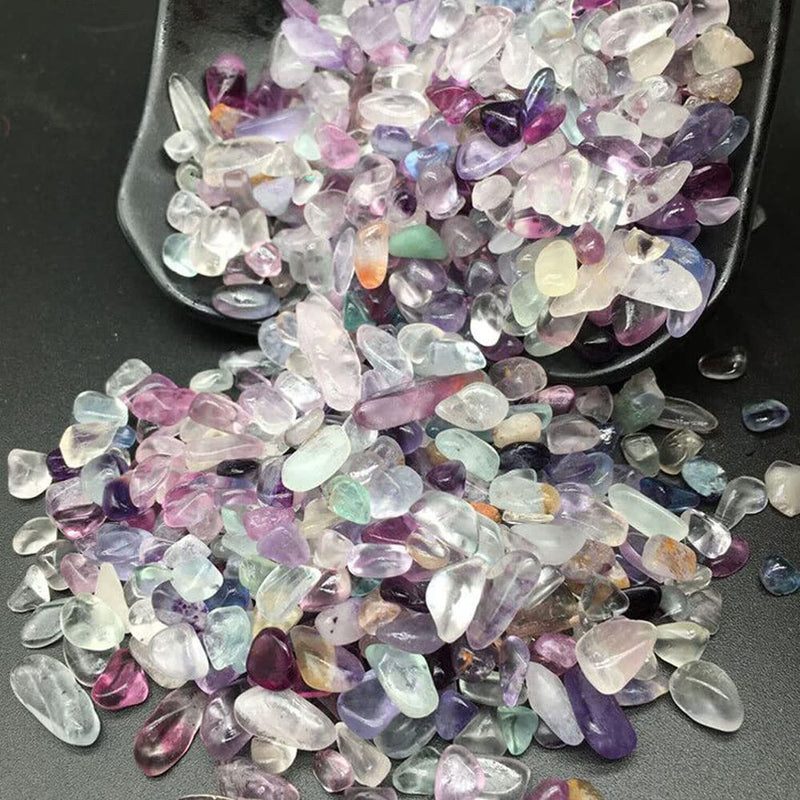 SDQCLIIF 1lb Fluorite Stone,Natural Crystals Chip,Tumbled Fluorite Bulk,One Bagged Approx 280 Pieces,Aquarium Gravel for Candle,Fish Task,Vase,Home Décor (9-12mm) 9-12mm - PawsPlanet Australia