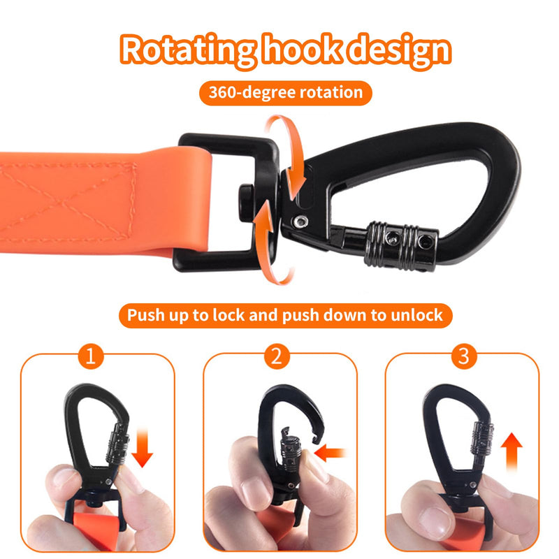Waterproof Long Dog Leash,16ft Dog Training Leash for Outside Large Medium Small Dogs Outside Walking, Playing, Padded Handle for Recall Training,Hiking, SwimmingCamping, or Yard(Orange) - PawsPlanet Australia