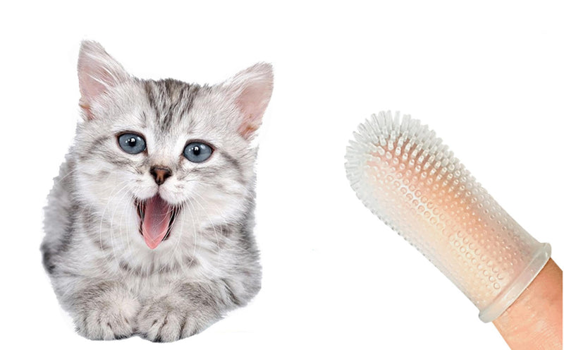 Pet Finger Toothbrush 360º Finger Toothbrush Puppy Toothbrush Cat Toothbrush for Pet Teeth Cleaning&Dog Dental Care (Pink, 2 Pack) 1 Count (Pack of 1) Pink
