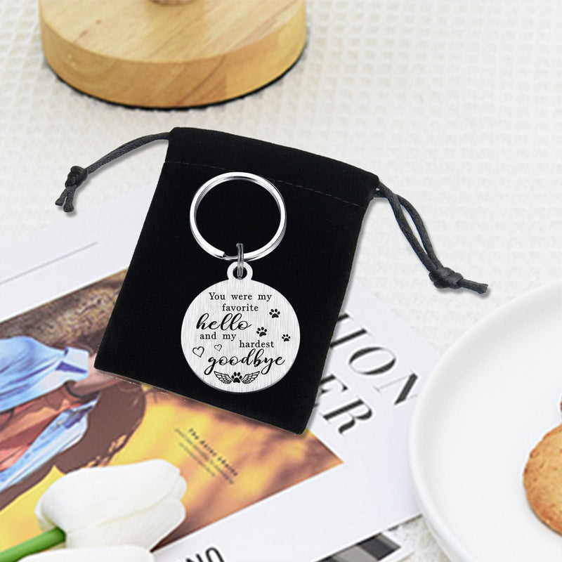 Emideary Sympathy Gifts for Loss of Cat - Loss of Pet Cats Memorial Keychain for Women Men - You're My Favorite Hello and Hardest Godbye - PawsPlanet Australia