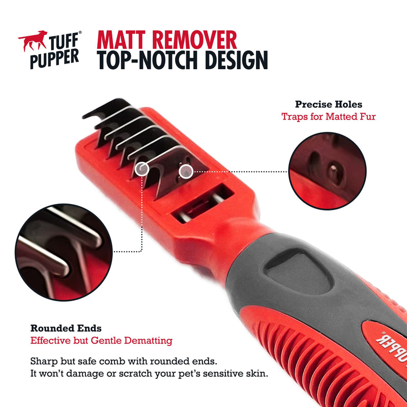 Tuff Pupper Deep Knot and Mat Remover Tool | Dematting Brush for Dogs, Cats, and Small Animals | Mat Splitting Grooming Comb for Long and Short Fur Pets - PawsPlanet Australia