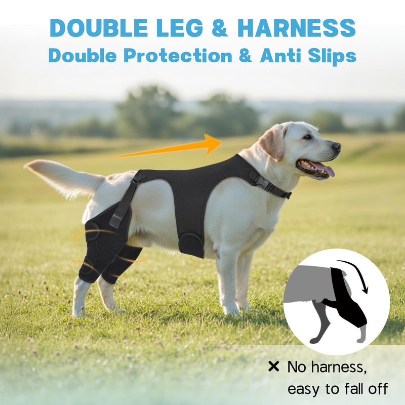 Dog Knee Braces for Back Leg, Adjustable Leg Brace with 2 Stabilizers, Hip Support to Reduces Pain, Ligament Injuries, ACL CCL & Luxating Patella for Small Medium Large Dogs, L-S
