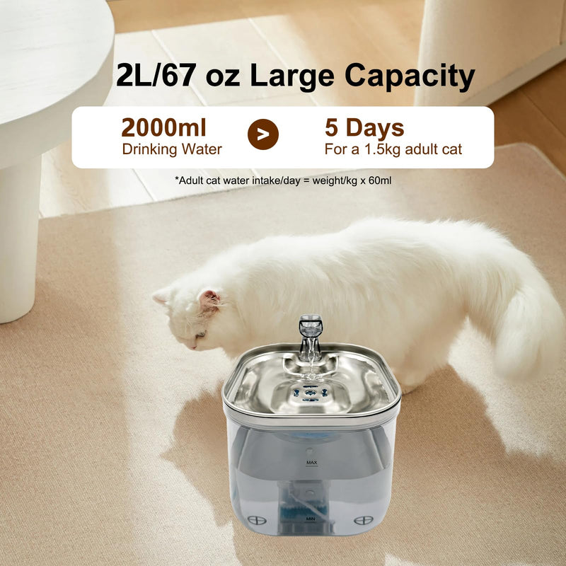 Cat Water Fountain, 85oz/2.5L Pet Water Fountain, Automatic Cat and Dog Water Dispenser for Cats, Dogs, Multiple Pets - PawsPlanet Australia