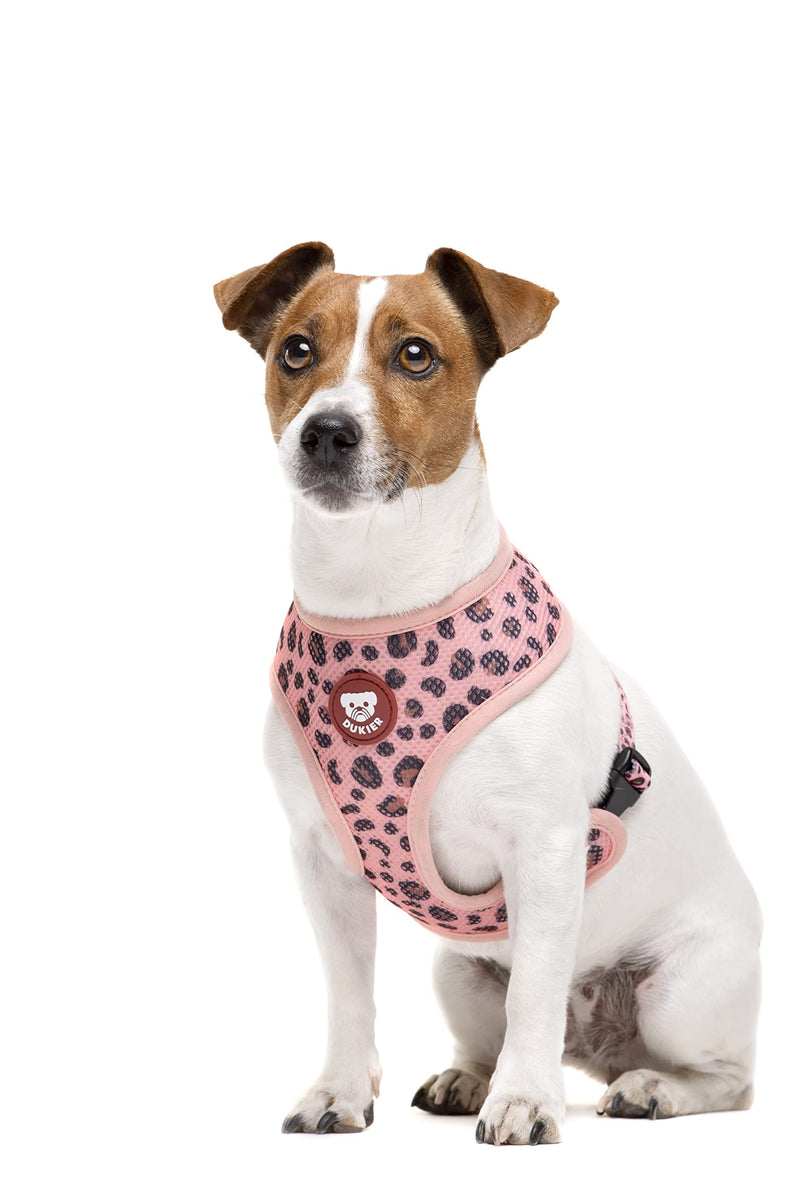 DUKIER - Reversible Dog Harness, Breathable, Breathable and Reflective Pet Waistcoat, Neoprene and Mesh, Adjustable, Leopard Design, Size XL - PawsPlanet Australia