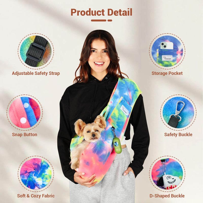 Hands-Free Cat Sling Carrier, Ultra-Soft Polar Fleece Pet Sling for Small Dogs & Cats 3-14 lbs, Machine Washable for Indoor Snuggling & Outdoor Use (Large, Fruits) Large - PawsPlanet Australia