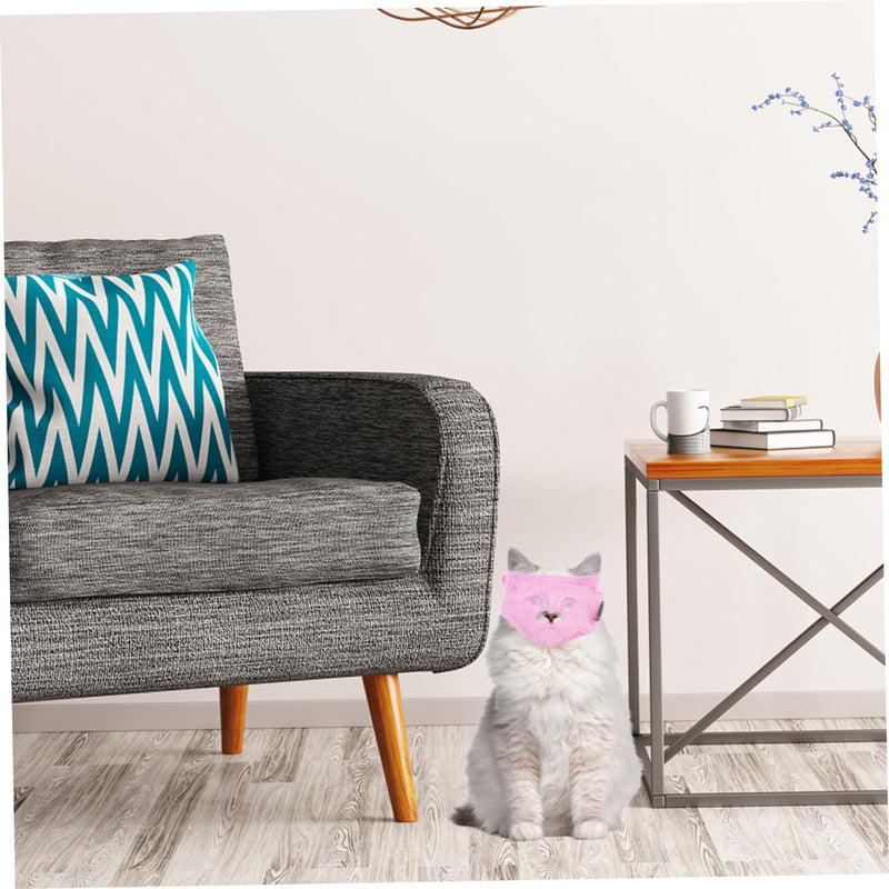SOLUSTRE Polyester Cat Muzzle, Functional Bite-Resistant Muzzle for Cats and Kittens, Secure Anti-Leak Protection During Bathing and Injections