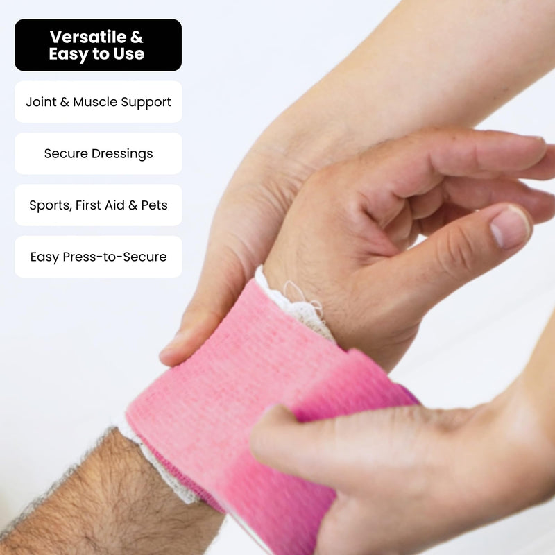 Juvale Self-Adherent Cohesive Bandage Wrap - Joint Support & Vet Wrap for Horses - Versatile First Aid & Pet Bandage - Athletic Compression & Stretch Tape - 3 in x 6 yd, Pack of 12, 6 Colors 3 Inch x 6 Yards - PawsPlanet Australia