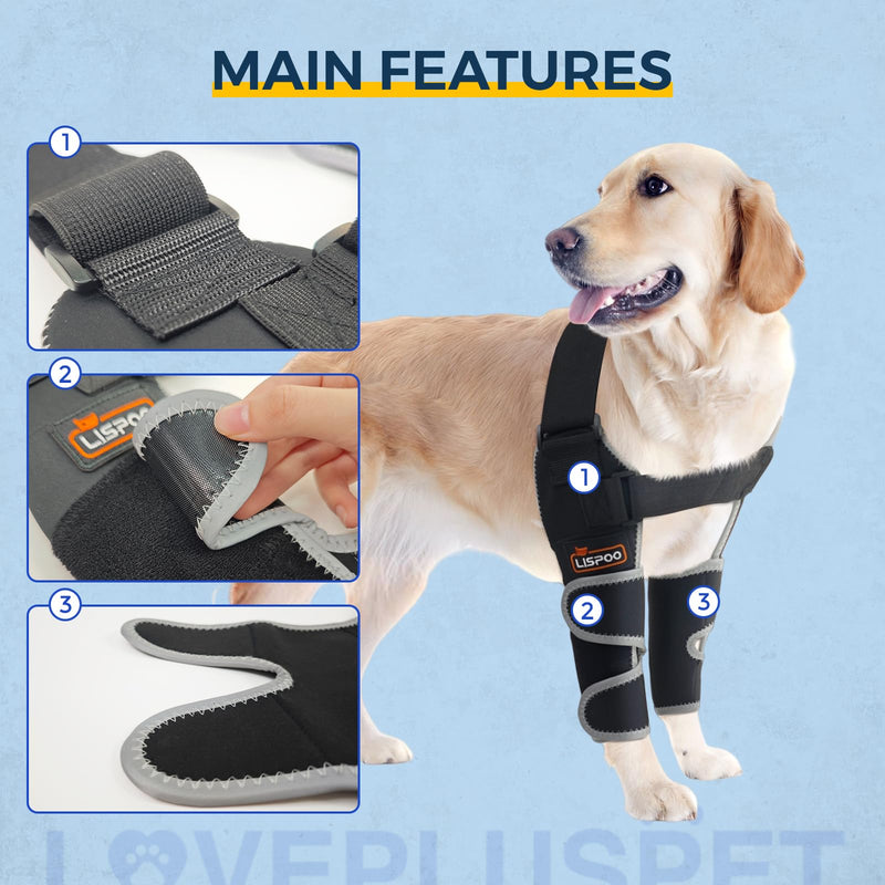 Dog Elbow Brace for Shoulder & Front Leg, Canine Elbow Wrap for Shoulder Dislocation, Pressure Sores, Elbow Injury and Loss of Stability from Arthritis-XS/Size