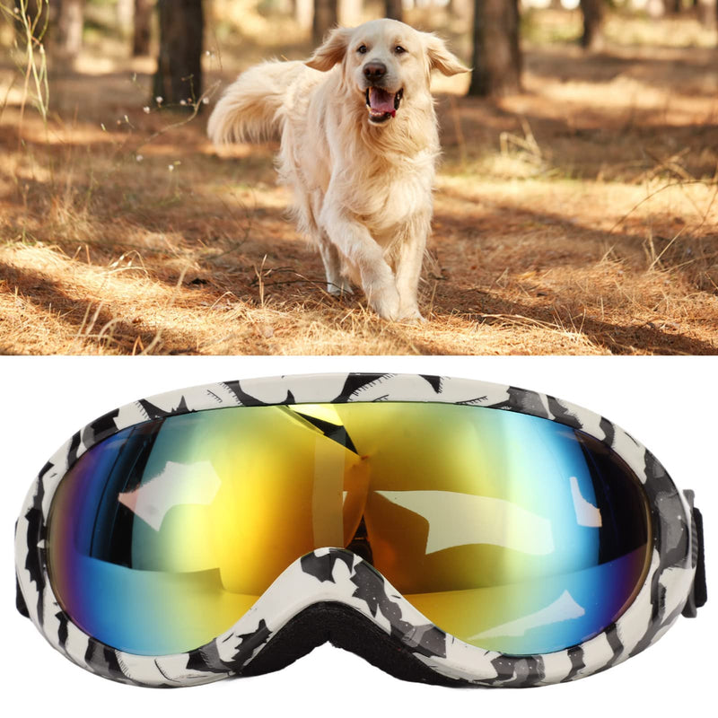 Dog Sunglasses Dog Goggles, UV Protection Wind Protection Dust Protection Fog Protection Pet Glasses Eye Wear Protection with Adjustable Strap for Medium or Large Dog (Zebra Frame) - PawsPlanet Australia