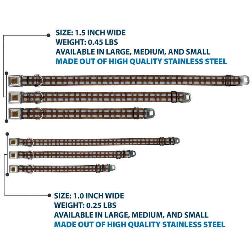Dog Collar Seatbelt Buckle Star Wars Chewbacca Bandolier Bounding Browns Gray 18 to 32 Inches 1.5 Inch Wide Multi Color 1.5” Wide – Fits 18-32” Neck – Large