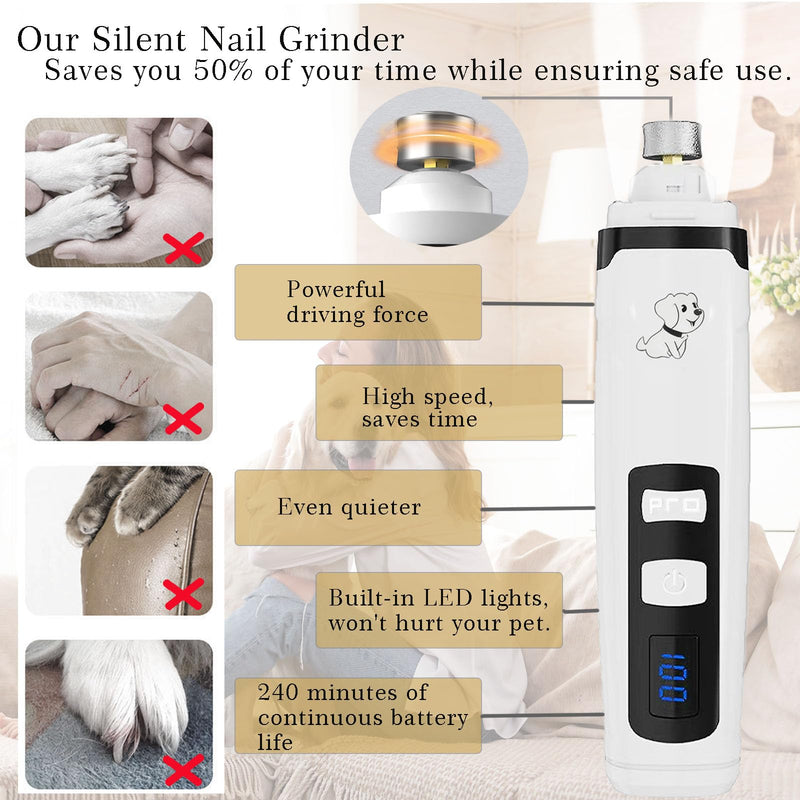OUTMX 2026 Upgrade Dog Nail Clippers, Groom Silent Pro Nail Grinder Set, Dog and Cat Nail Clipper, Dog Nail Trimmers for Small and Medium-Sized Pets of Different Sizes M2 - PawsPlanet Australia