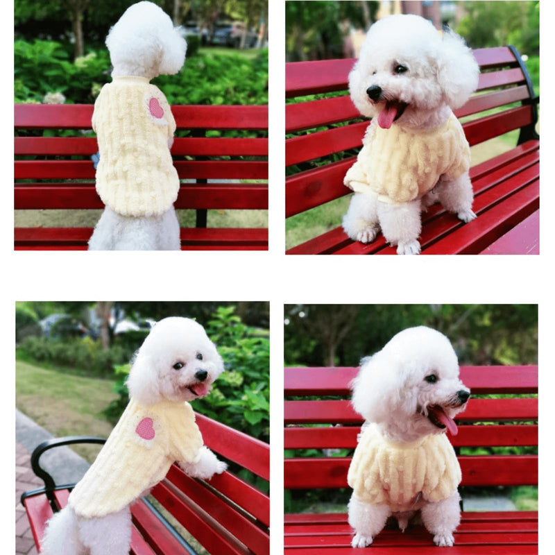 Cute Cat Sweaters Warm Cotton Plush Dog Apparel & Accessories Pink Kitten Turtleneck Sweaters for Indoor Cats and Small Dogs with Pet Laundry Bag (M (6.6-8.8lbs)) M (6.6-8.8lbs) - PawsPlanet Australia