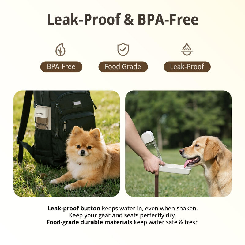 Dog Water Bottle, Portable Water Dispenser, Foldable Dog Bowls, Leak-Proof Pet Water Bottle with Poop Bag Dispenser, Puppy Essentials for Dogs On The Go Walking Hiking Travel, 13.5oz - PawsPlanet Australia