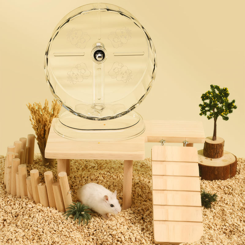 Silent Hamster Wheel – 7 Inch Syrian Hamster Running Wheel, Anti-Skid & Height Adjustable, Easy to Clean (7.1inch) 7.1inch - PawsPlanet Australia