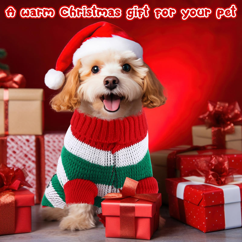 4 Pcs Puppy Christmas Sweater Dog Ugly Xmas Santa Knitted Sweater Small Dog Christmas Outfit Pet Winter Holiday Knitwear Cat Turtleneck Knitwear for Pet Kitten Puppy(M) M - PawsPlanet Australia