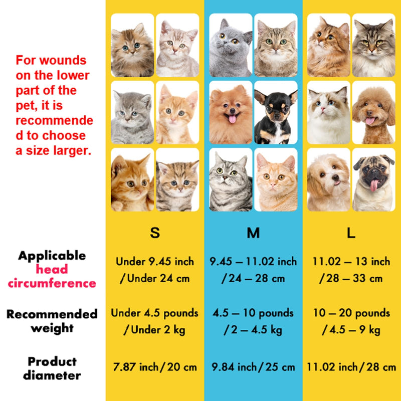 EWES Cat Cone Collar Soft M Size Alternative Neck Cones to Stop Licking for Cats Dogs Kitten Comfy Elizabethan Collars After Surgery Neuter Cat Dog Donut Collar for Pet e Collar Recovery Shame M(head circumference 9.45 - 11.02 inch) - PawsPlanet Australia