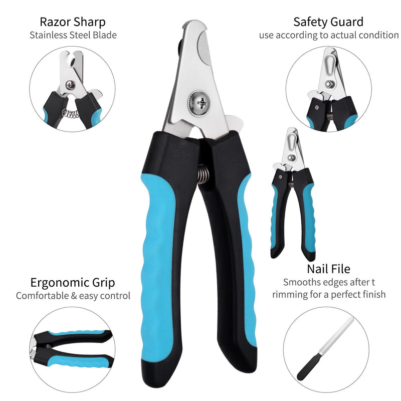 Kuzey Home- Dog & Cat Pets Nail Clippers and Trimmers - with Safety Guard to Avoid Overcutting, Free Nail File, Razor Sharp Blade - Professional Grooming Tool for Pets - PawsPlanet Australia