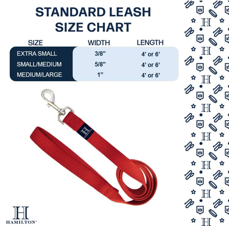 Hamilton Single Thick Deluxe Nylon Dog Leash with Swivel Snap, 1" by 6' Long, Purple - PawsPlanet Australia