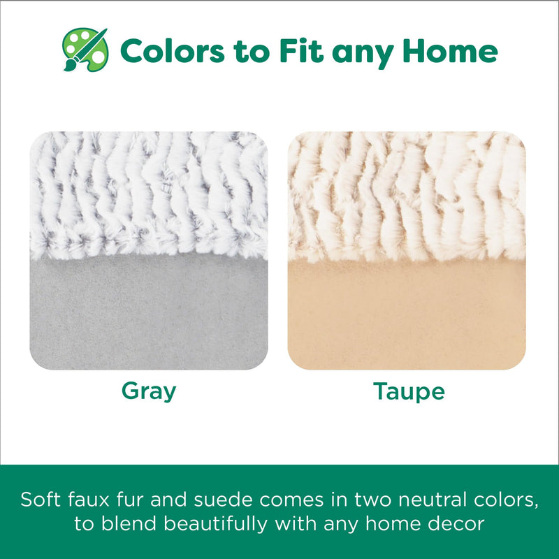 Furhaven Waterproof Dog Blanket – Birch Faux Fur & Suede Calming Throw for Pets, Washable – Gray, XL - PawsPlanet Australia