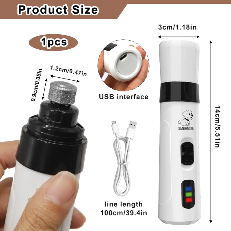 Quiet Dog Nail Grinder Upgraded, Silent Groom Pro Kit Electric Pet Trimmer, 2 Speeds Quiet Diamond Bit Nails Clippers File Trimmer,USB Rechargeable Claw Grinders for Dogs, Cat,Puppy