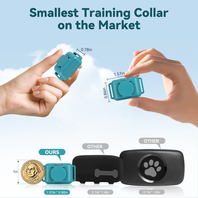 Cat Shock Collar with Remote 2000FT,Ultra-Small Cat Training Collar,Tailored for Cats,3 Training Modes Beep Vibration Shock Mode to Stop Meowing,Waterproof, Effective for Bad Behavior, Cyan