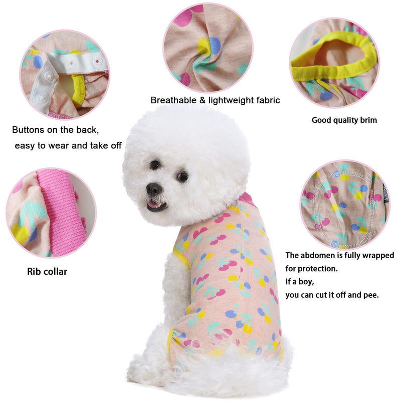 2 Packs Pet Dog Recovery Onesie Suit for Dogs Cats After Surgery,Dog Abdominal Wounds Bandages Cone E-Collar Alternative. (Pink, S) PINK