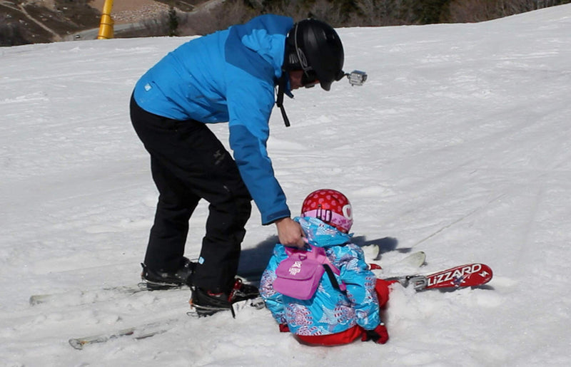 Launch Pad Toddler Ski Harness with Leash - Ski Harness for Kid w/ 7' Elasticized Leash, Easy Lift Handle & Built-in Backpack Pink - PawsPlanet Australia
