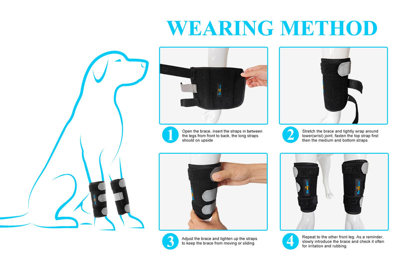 Dog Wrist Brace for Front Leg ,Carpal Brace for Dogs Prevents Injuries Sprains Helps with Loss of Stability Caused by Arthritis, Keep Joint Warm, Reduces Pain Inflammation（Pair） L/XL