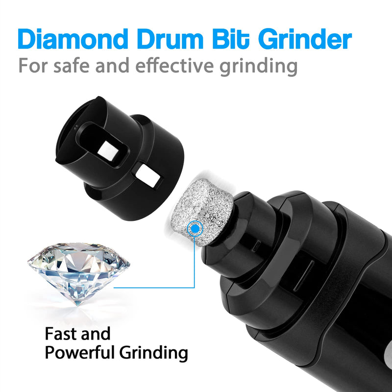 Casfuy Dog Nail Grinder Upgraded - Professional 2-Speed Electric Rechargeable Pet Nail Trimmer Painless Paws Grooming & Smoothing for Small Medium Large Dogs & Cats Black - PawsPlanet Australia