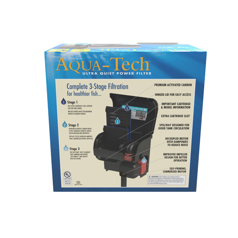 Aqua-Tech Ultra Quiet Power Filter, For Aquariums 10-20 Gallons New - 10 to 20 Gallon - PawsPlanet Australia