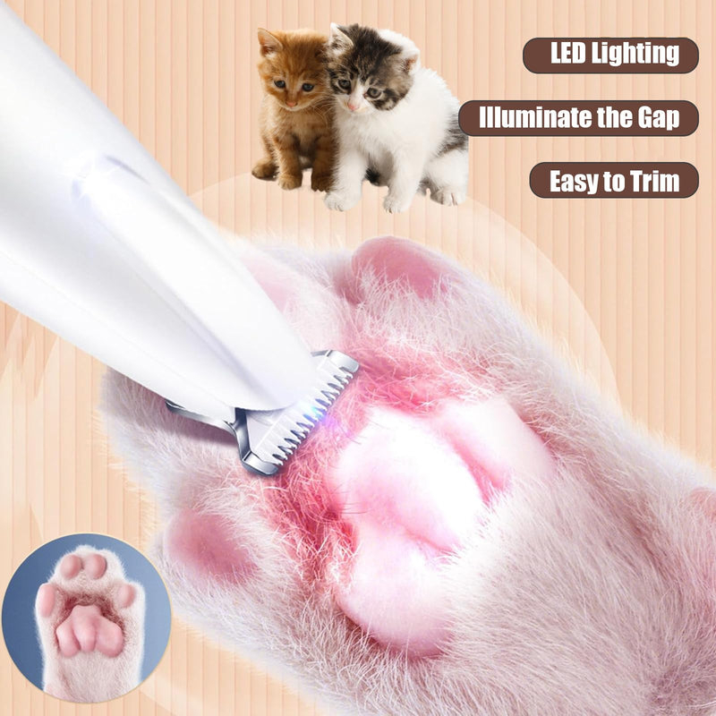 Dog Paw Trimmer with LED Light,Dog Grooming Kit & Pet Micro Precision Trimmer,Safety Electric Clipper,18 mm Widen Blade,35dB Low Noise,Cordless Hair Trimmer for Paws, Ears, Face, Rump,Blue Blue - PawsPlanet Australia