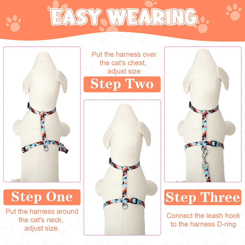 2 Pack Cat Harness and Leash Set, Escape Proof Adjustable Kitten Harness with Leash Collar Lightweight Soft and Comfortable for Small Medium Cats Walking and Travel - PawsPlanet Australia
