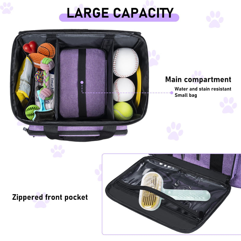 Pet Grooming Bag, GMAK Pet Grooming Tote Bags Supplies Organizer Case Dogs Cats Tool Organizer Tote for Pets Grooming Tools Kit, Clippers, Brush, Scissors or Other Pets Care Supplies, Purple(Bag Only) - PawsPlanet Australia