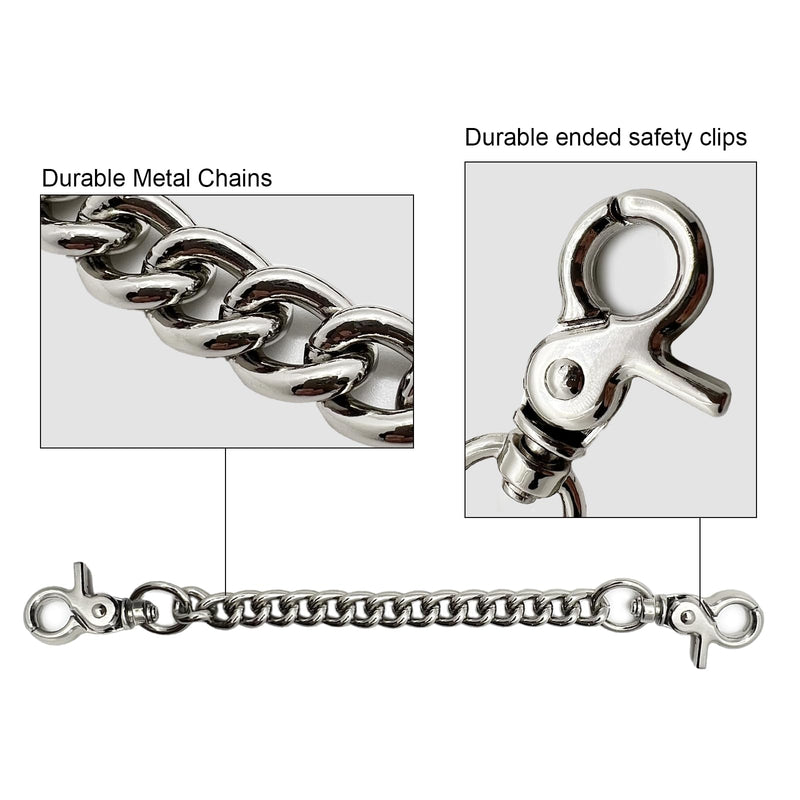 Dog Collar Safety Metal Chain Clip 2PCS, Prong Collar Backup Clips,Double Ended Backup Clasp,Harness Collar Connectors 8.3" DK0969-SV-2P - PawsPlanet Australia
