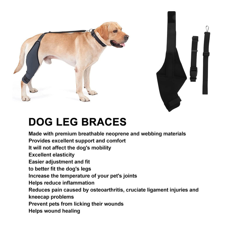 Qcwwy Dog Knee Braces for Hind Leg, Dog Hind Leg Orthotics for Dogs with ACL Kneecap Dislocation, Arthritis, Breathable, Comfortable Dog Joint Protector (XL Right Leg)