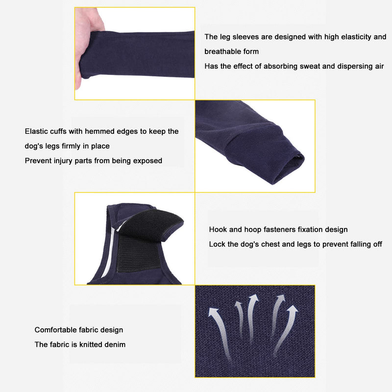 Dog Elbow Brace Protector, Breathable Elbow Protector Pads, Comfort Highly Elastic Lick Proof Elbow Brace Immobilizer Support for Postoperative Recovery, Wound Wrapping, Black(M) - PawsPlanet Australia