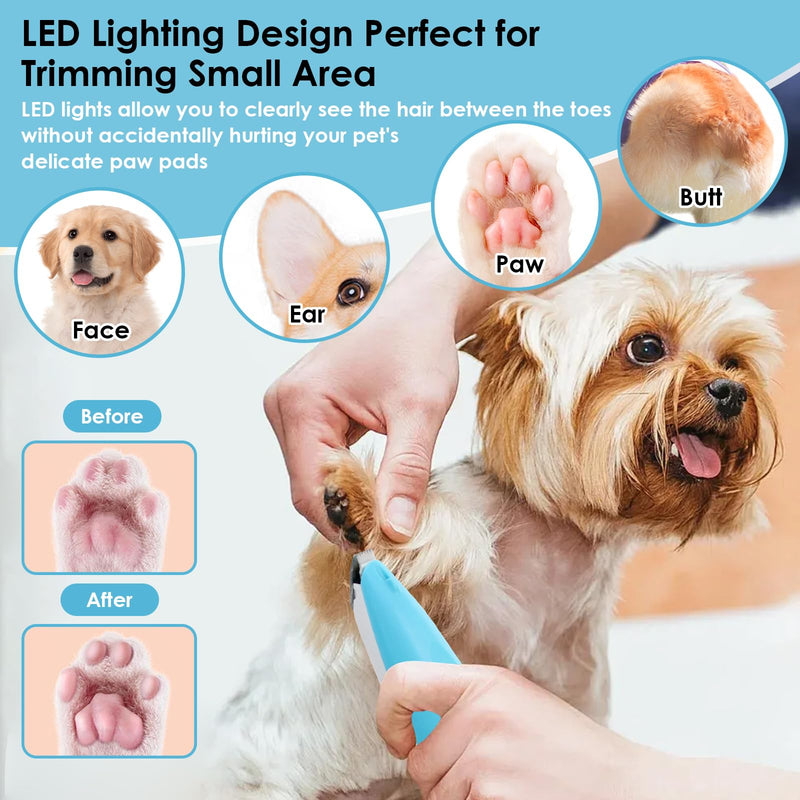 Gayrrnel Dog Paw Trimmer, Paw Trimmers for Dog's Feet - Dog Trimmer for Paws with LED Light Electric Dog Trimmer for Paws - PawsPlanet Australia