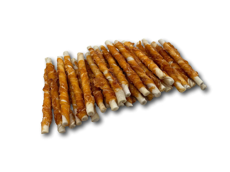 Top Dog Chews - All Natural Chicken Wrapped Rawhide Dog Twists (50 Pack), Natural Chew Sticks for Healthy Teeth and Happy Dogs, Delicious Dog Treats for Canine Dental Care 1 Count (Pack of 50) 50.0 - PawsPlanet Australia