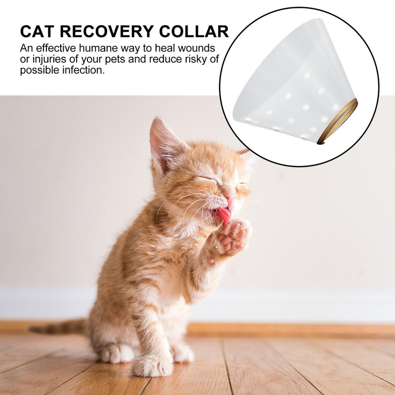 Cabilock Adjustable Cat Collar, Gold-Colored Protective Collar for Wound Healing, Made of Plastic, Lightweight and Adjustable for Pets, for Recovery After Surgery and Stitches