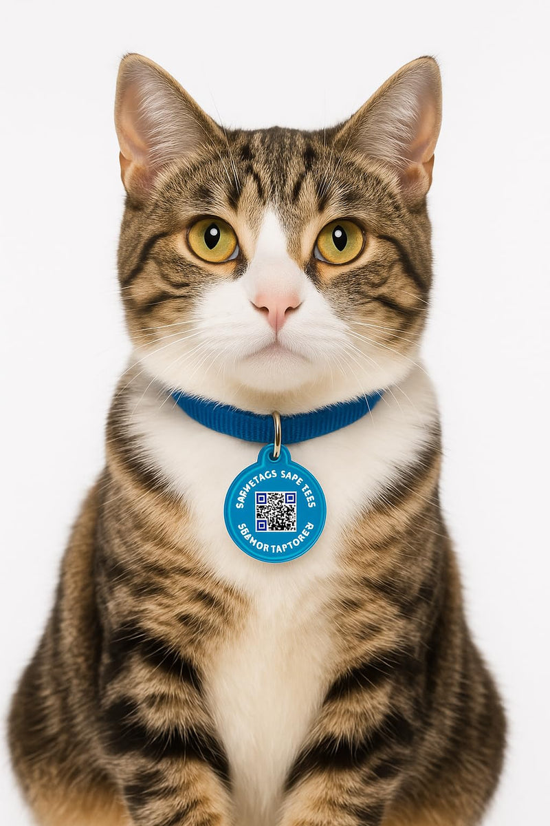 Smart Pet ID Tag with QR Code & NFC – Epoxy Coated Waterproof PVC – Scan or Tap to Access Pet Info – Universal Tag for Dogs & Cats – No App Needed – Update Profile Anytime (Sky Blue) Sky Blue - PawsPlanet Australia