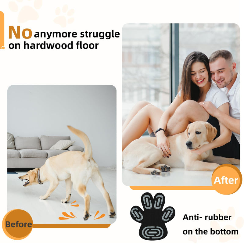 Anti-Slip Dog Paw Protector Pads for Senior Dogs, Dog Paw Adhesive Pads on Hardwood Floor,Senior Dog Essentials with Strong Traction,Dog Grippers,12 Sets 48 pc XXXL Black - PawsPlanet Australia