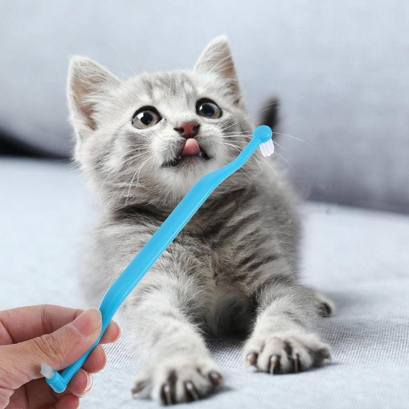 COLLBATH Pack of 12 Double Sided Pet Toothbrushes with Soft Bristles Double Head for Small Dogs and Cats Interdental Cleaning Ergonomic and Gentle Dental Care for Pets