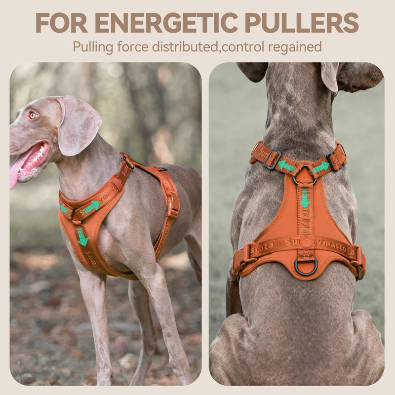 No Pull Dog Harness with Lycra, Three-Point Force Dispersion & 3D Padding, Adjustable Breathable Mesh for Small Medium Large Dogs(Carmel Brown,XS) XS(Neck:10.0-16.0,Chest:14.0-20.0) Carmel Brown - PawsPlanet Australia