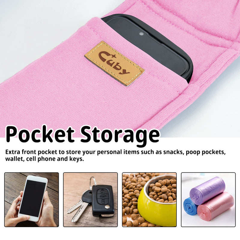 CUBY Dog and Cat Sling Carrier, Hands Free Reversible Pet Papoose Bag, Soft Pouch Adjustable, Suitable for Puppy Cats for Outdoor Travel (Pink, M-Adjustable Strap) Pink - PawsPlanet Australia