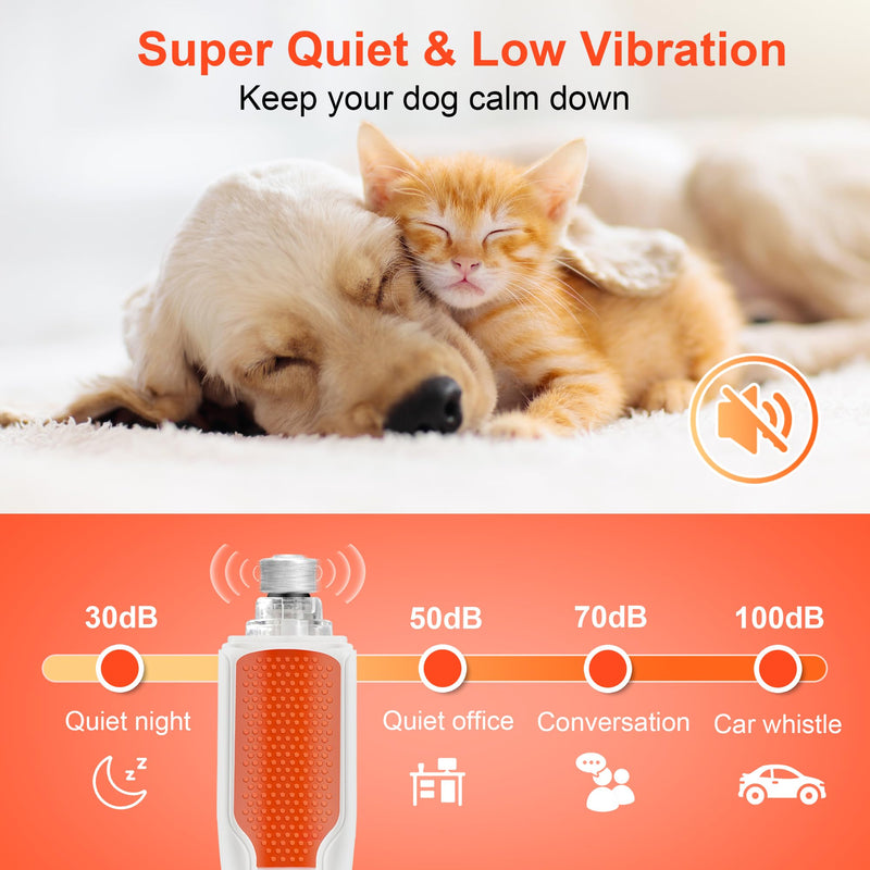 Dog Nail Grinder 7-Speed & 360° LED Light, Professional Pet Nail Grinder for Dogs and Cats, Electric Dog Nail Trimmer Painless Paws Grooming & Smoothing Tool for Large Small Dogs Cats Pets White - PawsPlanet Australia
