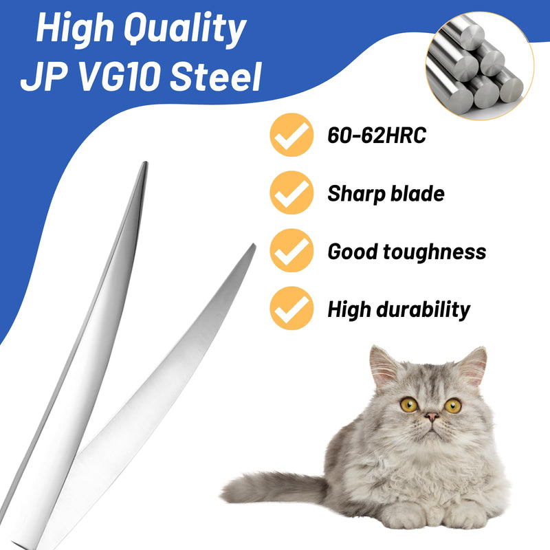 9 inch Curved Dog Grooming Scissors,30 Degree Bend,Sharp Grooming Cutting Scissors,VG10 Steel Pet Shears,Ergonomic Trimming Scissors,for Medium Large Dog Cat,Professional Groomer and Home Use 9 inch - PawsPlanet Australia