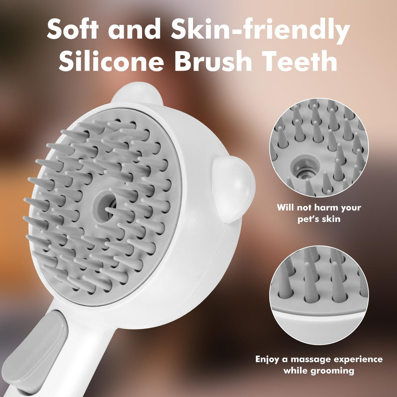 4 in 1 Pet Steam Brush for Cat & Dog, Cat Steam Brush for indoor Cats, Self Cleaning Shedding & Grooming Tool with Waterless Shampoo, Pet Spray Hair Removal Comb with Release Button & Water Tank - PawsPlanet Australia