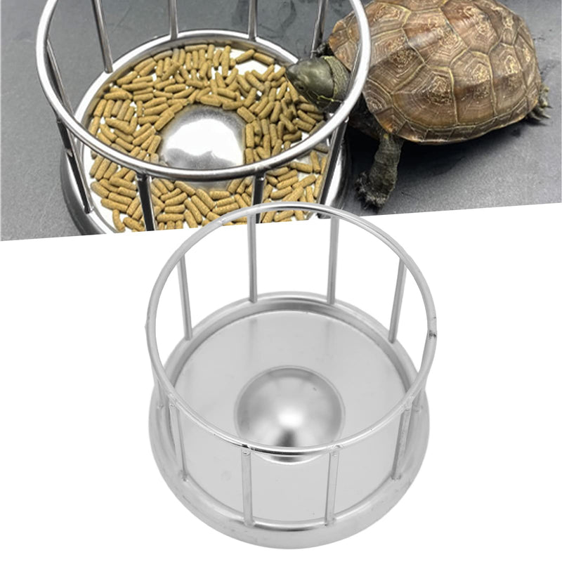 Zerodis Reptile Stainless Steel Food Dish, Pet Round Railing Shape Tortoise Dish Water Tray Dish Water Tray for Home Vivarium Pet Store Lizard Turtle Chameleon Reptiles Medium - PawsPlanet Australia